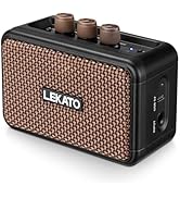LEKATO Mini Electric Guitar Amplifier, Dual Speakers 5W, Rechargeable Guitar Amp Bluetooth with C...