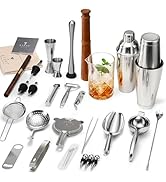 ETENS 33-Piece Professional Bartender Kit with Weighted Boston Shaker – High End Mixology Set for...