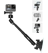 ULANZI ZJ01 Camera Suction Cup Mount,Magic Arm Bracket 360° Dual Ball Head Quick Release NATO Mou...