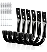 KURUI Heavy Duty Garage Hooks for Hanging, 6Pcs Large Garage Storage Hooks for Extension Cord Too...