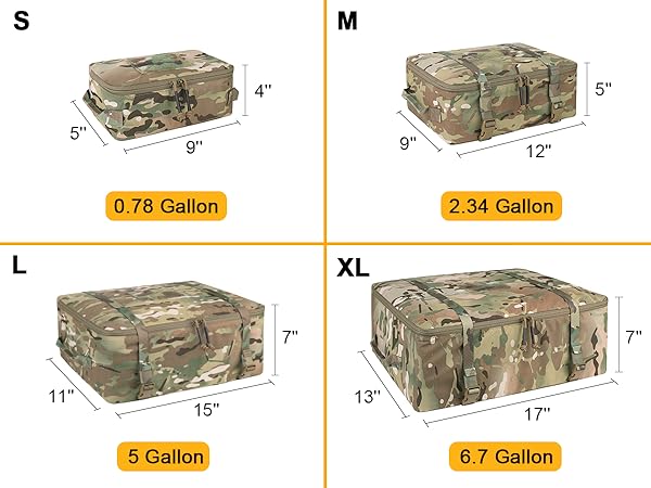4PCS Tactical Modular Packing Cubes Waterproof