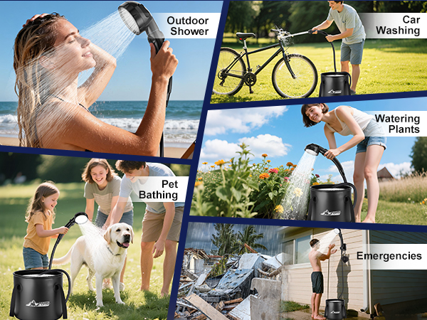 WADEO portable shower for camping