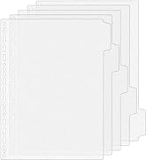 Mogoostry A4 Binder Dividers 21 Holes Binder Index 5 Tabs Frosted Plastic Planner Divider for Rou...