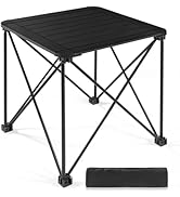 Tesouro Folding Camping Square Table with Carry Bag, Lightweight Aluminum Square Table for Outdoo...