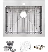 Miseno MNO2421SRTM Miseno MSS2421SRTM 24" Top-Mount/Undermount Single Basin Stainless Steel Kitch...