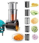 Stainless Steel Slicer Shredder Attachments for KitchenAid Stand Mixers, Vegetable Shredder, Chee...