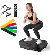 ALSO GO Vibration Plate Exercise Machine, 10 Preset Modes &amp; 200-Level Vibration Platform for Weig...