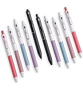 Writech Gel Pens Fine Point: 0.5mm 8 Black &amp; 2 Red Ink Pen Set Clickable for Journaling Drawing N...
