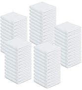 100% Cotton Terry Towels Cleaning Cloths Pack of 50 (12x12 Inches) White Cotton Terry Cloth Bar R...