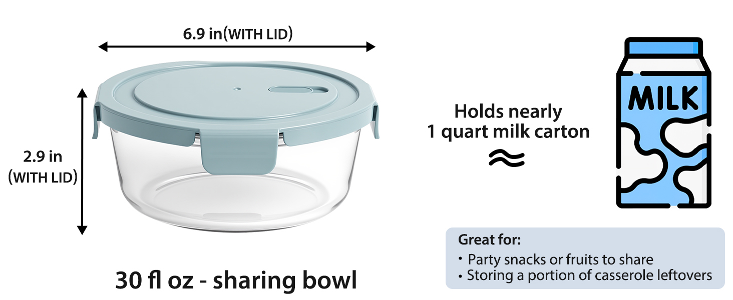 round glass containers with lids