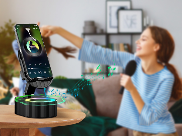 Cell Phone Stand with Wireless Bluetooth Speaker