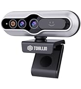 TOALLIN 2K QHD Webcam with Windows Hello, Facial Recognition Web Camera, 5 Million Pixels, Auto-F...