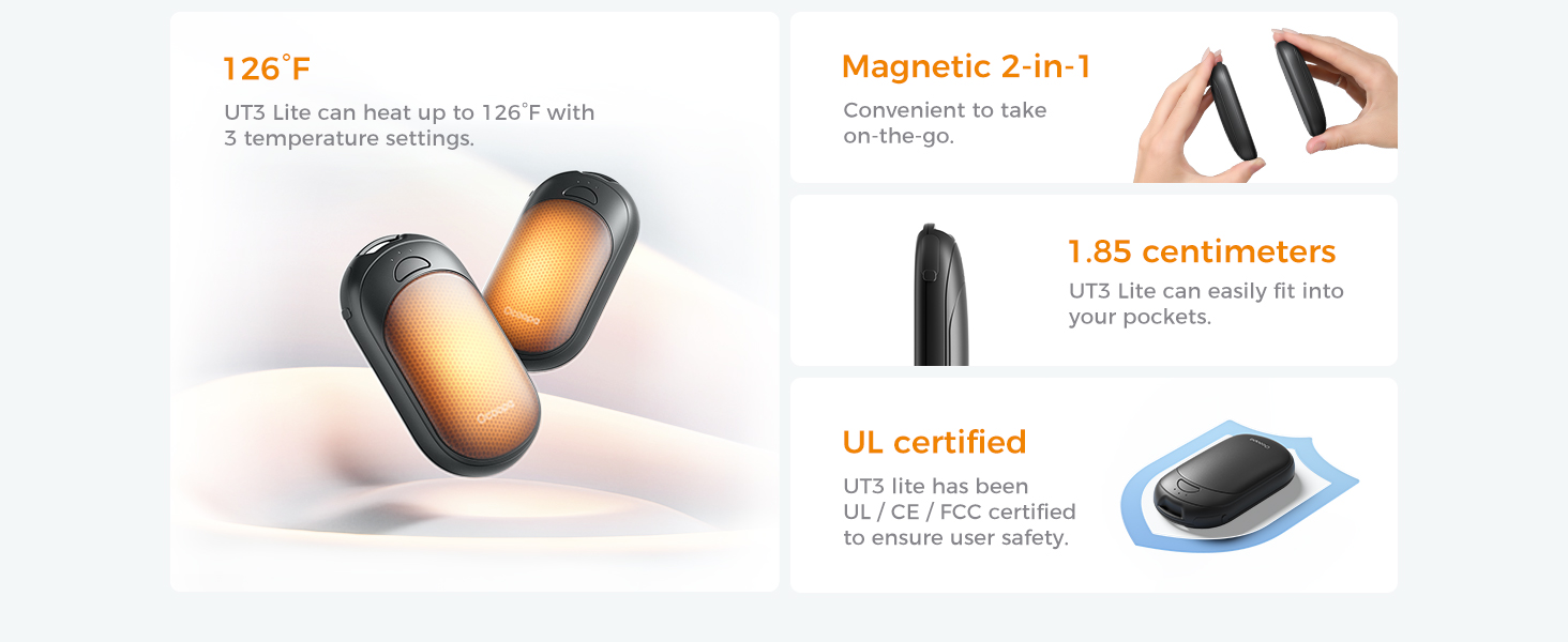 magnetic rechargeable handwarmers