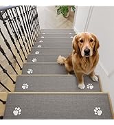 YDKGL Stair Treads Non Slip Indoor 15PCS, Rubber Backing Stair Runner Rugs for Wooden Steps, Resi...