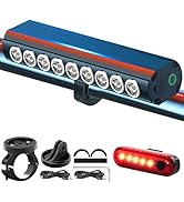 Super Bright 9 LED Bike Lights for Night Riding- USB Rechargeable Bicycle Headlights, IPX5 Waterp...