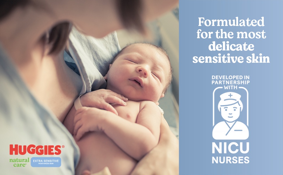 Huggies Extra Sensitive baby wipes is formulated for most delicate sensitive skin