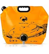 Collapsible 8L Water Storage Bag, BPA-Free Portable Folding Water Jug with Adjustable Faucet, Lea...