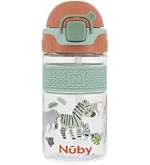 Nuby Thirsty Kids Flip-It Bolt Toddler Cup with Push-Button Locking Flip-Top and Silicone Spout -...