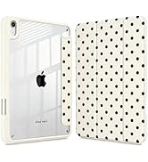Polka Dot Case for iPad Air 5th/4th Generation 10.9 Inch 2022/2020, Clear Acrylic Back TPU Bumper...