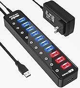 Powered USB 3.0 Hub, Atolla USB 3.0 Data Hub 11 Ports - 7 USB 3.0 Data Ports + 4 Smart Charging P...