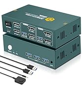 8K@60Hz Displayport KVM Switch 2 Monitors 2 Computers USB 3.0, 4K@240Hz KVM Switch Displayport wi...