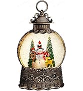 Priddop Snowman Snow Globe Christmas Decorations Indoor Deer Cardinal Snowman Gifts Classic Relie...