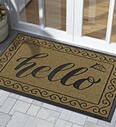 Yimobra Hello Front Door Mat, Heavy Duty Easy Clean Doormat Indoor Outdoor, Waterproof Quick Dry ...
