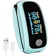 Rechargeable Fingertip Pulse Oximeter - Blood Oxygen Saturation Monitor for Home, Outdoor Sports,...