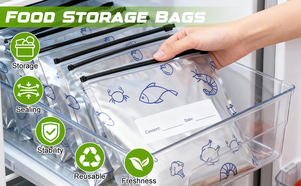 Reusable Aluminum Foil Sealable Storage Bags