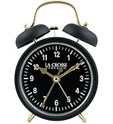 La Crosse 617-3314BG Black Twin Bell Quartz Alarm Clock