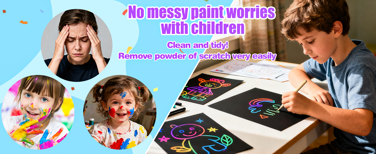 Cityrosy Scratch Art Paper Rainbow