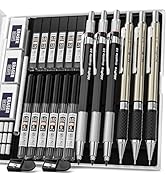 Nicpro 6PCS Art Mechanical Pencils Set, Metal Drafting Pencil 0.5, 0.7, 0.9mm &amp; 2mm Lead Holder(2...
