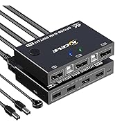 KVM DP Switch 2 in 1 Out, DisplayPort KVM Switcher Support 4k@60Hz Control Up to 2 Computers for ...