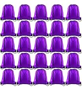 KUUQA 25Pcs Purple Drawstring Backpack Bulk Drawstring Bags String Backpack Cinch Gym Backpack fo...