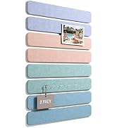 Fluxynara 13" x 2" Felt Wall Panels, Coastal Haze | 8-Pack Includes 50 Push Pins and Adhesive Tab...