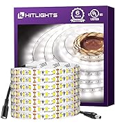 HitLights Cool White LED Strip Lights, UL-Listed Premium High Density 16.4ft, 600LED, 5000K, 48W,...