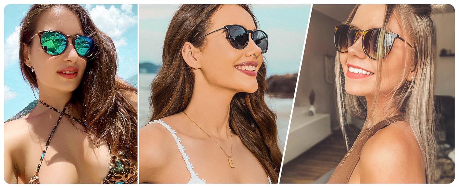 sunglasses womens trendy 2 pack polarized UV protection