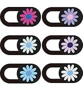 PRESSINART 6Pcs 6 Styles Daisy Camera Cover Slide Flowers 0.03 Inch Ultra Thin Webcam Cover Slide...