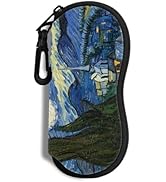 Hion Sunglasses Case Ultra Light Neoprene Zipper Eyeglass Soft Case with Belt Clip