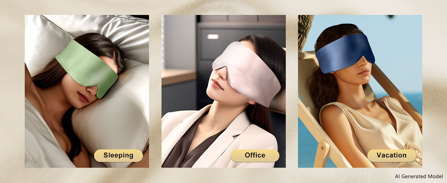 Breathable silk material, no stuffiness for night sleep and office nap use