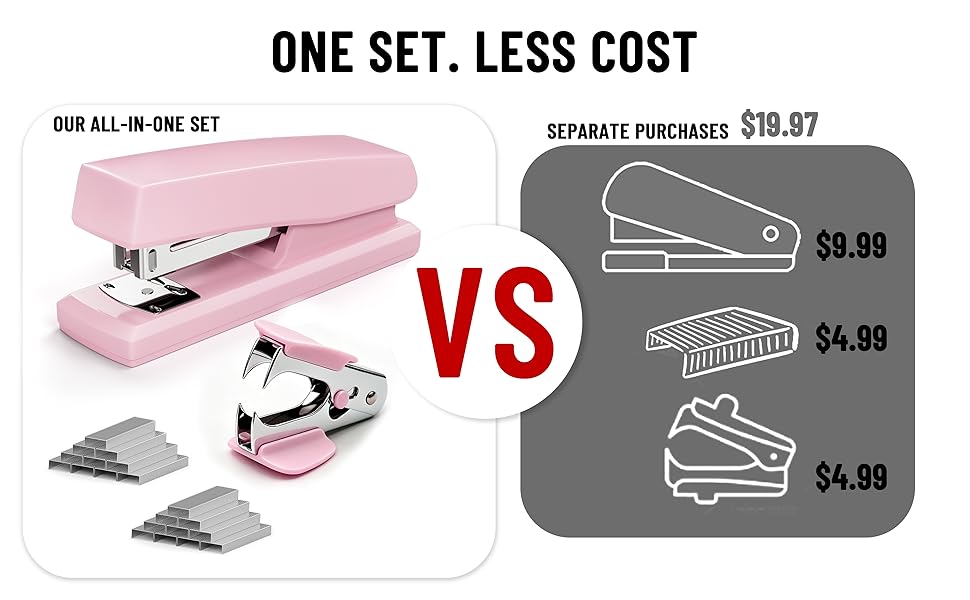Pink office supplies