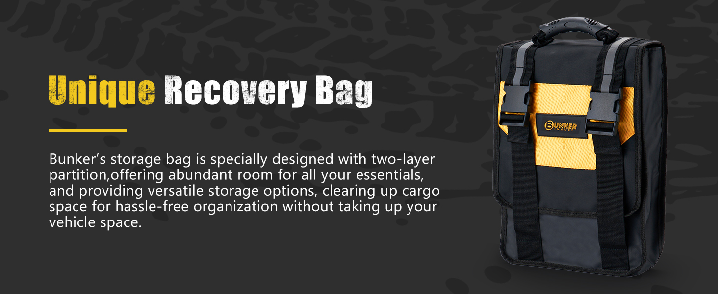 BUNKER INDUST Heavy Duty Tow Strap with Bag Recovery Kit