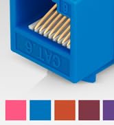 Everest Media Solutions 45° Angled CAT6 Keystone Jack in Black - Slim Profile RJ45 Ethernet Conne...