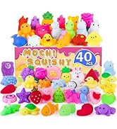 VISCOO 40 Pack Easter Basket Stuffers, Squishy Toys, Mochi Squishy Party Favors for Kids,Kawaii S...