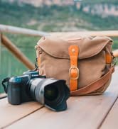 BAGSMART Camera Bag, SLR DSLR Canvas Camera Case, Vintage Padded Camera Shoulder Bag with Rain Co...