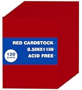 120 Sheets Cardstock 8.5x11, 65lb Dark Red Card Stock, Red Construction Paper, 180gsm Thick Print...