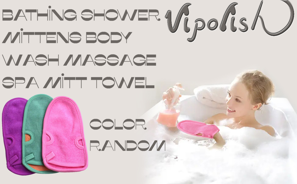 Bathing Shower Mittens Body Wash Massage Spa Mitt Towel