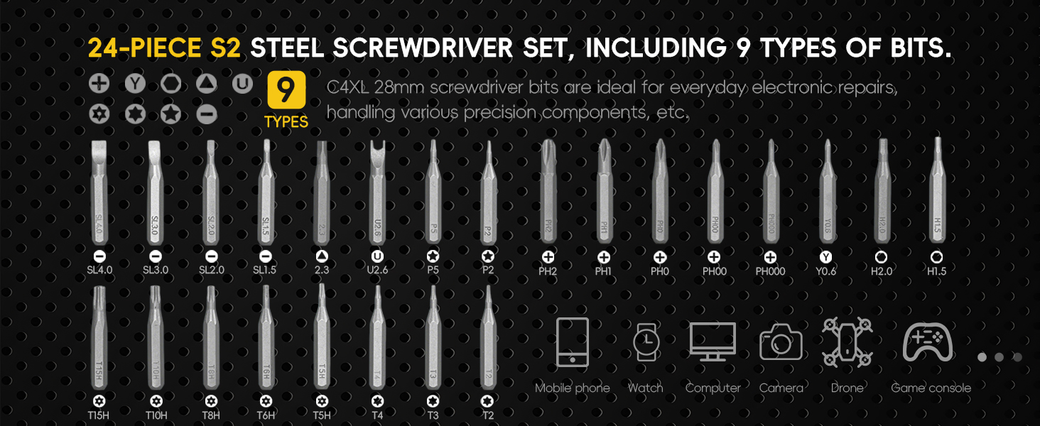24-piece S2 steel screwdriver set