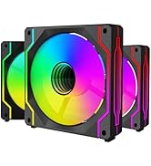 Micscrew PC Fans, CPU Fan 120mm ARGB Case Cooler Fan, 120mm PWM Case Fan Optimized for Static Pre...