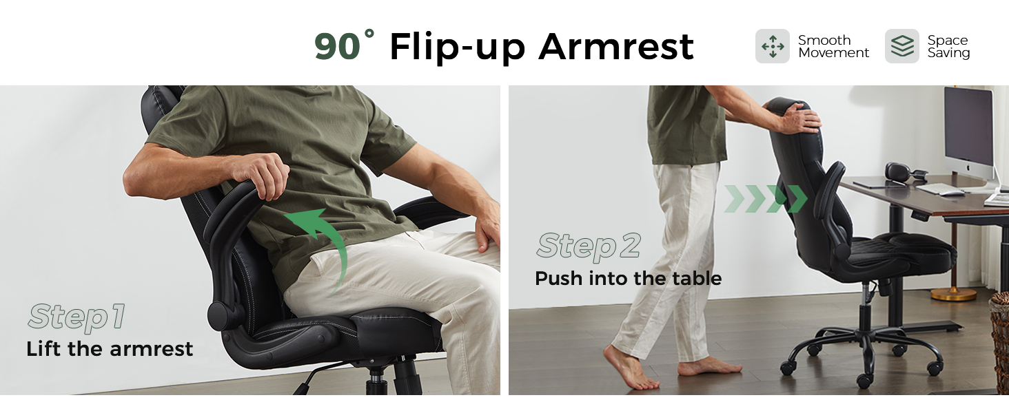 Flip up arm